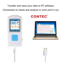 CONTEC PM10 Bluetooth Handheld Portable ECG EKG Machine Heart Beat Monitor LCD USB Software