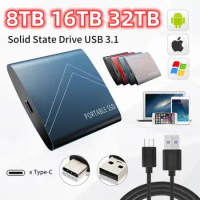 8TB Portable SSD 16TB High-speed Mobile Solid State Drive 4TB 32TB SSD Mobile Hard Drives External Storage Decives for Laptop