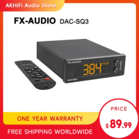 FX-AUDIO DAC-SQ3 MINI USB DAC ES9038Q2M XMOS XU208 LM49720A PCM 32Bit/384kHz DSD256 Audio HIFI Decoder