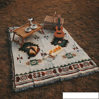 民族風野餐墊野餐布防潮墊戶外露營地墊裝備用品波西米亞地毯
