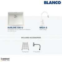 Kitchen Sink Bak Cuci Piring Granit 1 Lubang BLANCO Silgranit SUBLINE 500-U - Paket Kitchen Sink dan