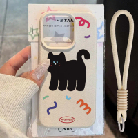 Black Cat เคสโทรศัพท์ For iPhone Air 11 15 13 Pro Max 16 17 Pro 12 14 X XR XS MAX 16ProMax เคสหนังกั