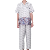 ชุดนอน Wacaol x Pasaya Collection เสื้อแขนสั้น กางเกงขายาว ลาย Bird Botanical รหัส WN7D10 สีเทา