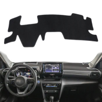 Smabee Car Dashboard Cover Pad for Toyota Yaris Cross With HUD Dash Mat Dashmat Sunshade Carpet Flannel Accessiories Black