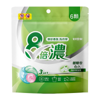 【妙管家】三合一8倍濃洗衣球-6顆(風鈴草) #抗菌/護色/除臭