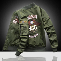 Embroidered Eagle flight jacket for men, Aviators, baseball uniforms, flight tactical apparel, heavy industry, Spring and Autumn
