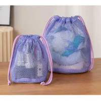 SKSM - Tas Serut Jaring Mini Travel Pouch Mesh Bag Sabun & Shampo Organizer Mand