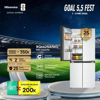 Hisense Kulkas RQ662N4IWU Refrigerator 4 Pintu Kapasitas 555L Warna Putih Inverter Pro 360 Derajat M