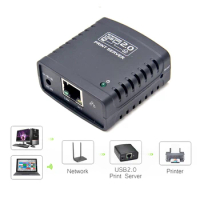 USB 2.0 LRP Print Server Share a LAN Ethernet Networking Printer Power Adapter USB HUB 100Mbps Network Print Server