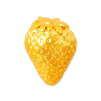【金品坊】黃金金豆迷你鮮嫩欲滴草莓金豆 0.27錢±0.01(贈玻璃瓶、純金999.9、純金金豆)