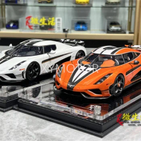 FrontiArt 1:18 For Koenigsegg Regera Frontiart FA Diecast Model Car White/Yellow/Orange Limited 398 Collection Gifts Ornament