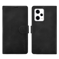 Metal-Slim 紅米Note 12 Pro 5G 高仿小牛皮前扣磁吸內層卡夾皮套