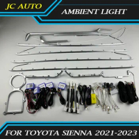 Car Ambient Light Fit for Toyota Sienna 2021-2023 Active Flow Led Car Rear Door Outline Light Lamp 64 Colors Ambient Light
