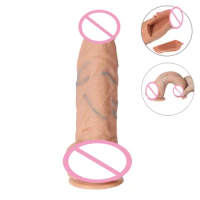 Realistic Dildo Flexible Cock with Curved Shaft and Balls for Vaginal G-spot Anal Lifelike Penis Adult Sex Toy with Suction Cup