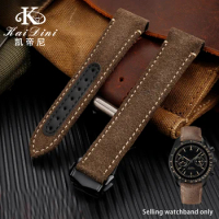 Men's Leather Strap Suitable for Omega OMEGA Super Series Moon Dark Face 311.92.44 Watch Vintage Leather Strap 21mm