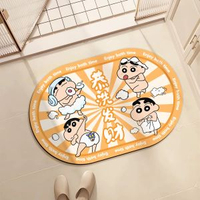 內地直送 - 洗澡蠟筆小新浴室地墊啜水速幹防滑軟墊廁所門口衛生間免打理地毯