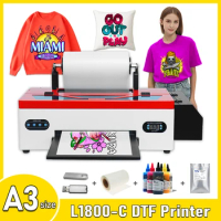 A3 DTF Printer L1800 T-shirt Printing Machine impresora dtf transfer printer with Roller Feeder DTF Printer For T-Shirt Hoodies