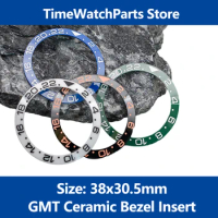 Seiko Watch Bezel Insert GMT Ceramic 38x30.5mm Insert For SKX007 SKX009 SRPD Watch Cases Saphhrie Crystal Men Watch Mod Parts