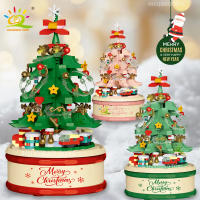{KANSI Enterprise]   HUIQIBAO Children Christmas Tree Santa Claus Mini Music Box Model Micro Bricks 
