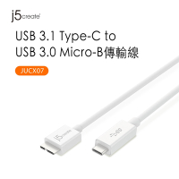 j5create USB3.1 Type-C公對Micro-B公3A/60W充電資料傳輸線-JUCX07