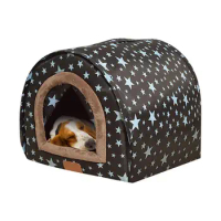 Pet Bed House Warm Cozy Puppy Bed House Winter Dog House With With Flexible Fabric Door Detachable Washable Dog House Outdoor
