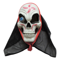 หน้ากากหัวกะโหลก ผี ปีศาจ ฮาโลวีน ซอมบี้ พร้อมผ้าคลุม เต็มหัว Halloween คอสเพลย์ ออกงาน การแสดง Skul
