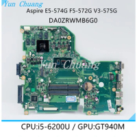 DA0ZRWMB6G0 NBG3H11001 NBG3H110016 laptop motherboard For acer Aspire E5-574G F5-572G V3-575G GT940M GPU I5-6200U CPU mainboard