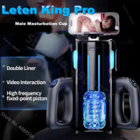Leten Thrusting-PRO Male Masturbation Cup 12cm Telescopic Automatic Heating Robot Real Vagina Blowjob Sex Toys For Men Adult 18