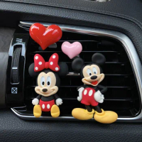 Disney Anime Figure Mickey Minnie Mouse Cartoon Donald Ornament Bear Car Air Outlet Vent Perfume Air Freshener Decor Accessories