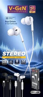 Earphone V-GeN VEP1-43A, VEP1-43 Wired Handsfree Type C DAC Chip Stereo β Deep Bass & Microphone VEP