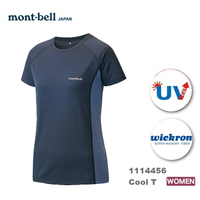 【速捷戶外】日本 mont-bell 1114456 WICKRON 女短袖排汗T(石墨藍),柔順,透氣,排汗, 抗UV,montbell
