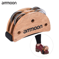 Ammoon Elliptical Cajon กล่องกลอง Companion อุปกรณ์เสริมเท้า Jingle Tambourine สำหรับ Hand Percussion Instruments Burlywood