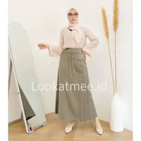 rok a line panjang model prisket rempel cantik size besar ready L Mocca