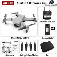 SKY - Drone E99 Pro / E88 Pro K3 Dual Kamera 4K HD Lipat Foldable Wifi FPV Jarak Jauh Optical Flow R