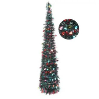 Pohon Natal Pop Up Tinsel 150cm - Pohon Natal Slinger Hijau Pohon Warna