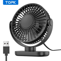 TOPK Mini Portable fan Standing fans for Room Camping,Rechargeable Electric USB Personal Fan Desk Table Stand Fan Table for Home