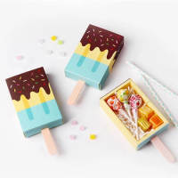 10/30/50pcs Ice Cream Shape Wedding Party Favor Box Cartoon Treat box Ice Cream Gift Box Baby Shower Birthday Party Candy box