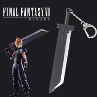 Game Final Fantasy 7 Cloud Buster Sword Keychain Remake Sword Zack Fair Weapon Metal Pendant Key Chain For Fans Cosplay Jewelry