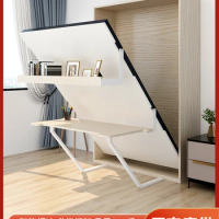 Double layered table, invisible bed, foldable home multifunctional hidden study desk, wall bed, Murphy bed hardware accessories