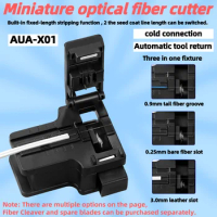 AUA-X01 Miniature Optical Fiber Cutter Automatic Tool Return FTTH Cold Connection Fiber Cleaver Plastic Material
