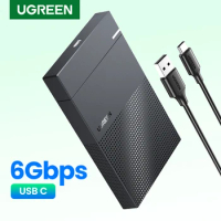 UGREEN HDD Case 2.5 USB C 2-IN-1 SATA to USB 3.1 Gen 2 6Gbps External Hard Disk SSD Case For Seagate Toshiba Fujitsu 2.5 HDD Box