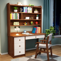 書架 ● 實木 書桌書架書櫃 一體 桌 家用 臥室青少年 寫字桌子兒童學習桌椅
