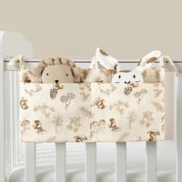 Baby Crib Storage Bag Stroller Hanging Dual Pocket Portable Multifunction Bag Toddler Diaper Storage Bag
