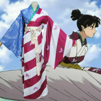 Gaun Kimono Penyihir Kagura Kostum Cosplay Anime Manga Animasi Dewasa Kustom