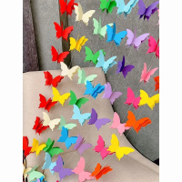 Dopamine 3D Colorful Butterfly Garland Strip Kindergarten Festival Decoration Mall Store Festival De
