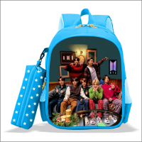 Tas Ransel Sekolah Anak Perempuan Karakter BTS Premium Bonus Tempat Pensil Bisa COD