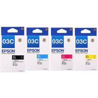 EPSON - 03C BK/C/M/Y 墨水四色套裝 （黑藍紅黃色各1盒）T03C #C13T03C183 C13T03C283 C13T03C383 C13T03C483 適用型號:WF-2861