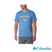 Columbia哥倫比亞 男款-Path Lake LOGO 有機棉短袖上衣-藍色 UAO29590BL/IS