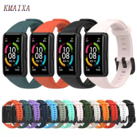 Silicone Strap For Huawei Band 6/6 Pro Strap With TPU Full Screen Protector Case Replacement correa bracelet Honor Band 6 Strap