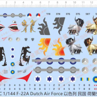 1/144 IAF Israel Dutch Air Force F-22A Fighter Roundel Marking Model Water Decal